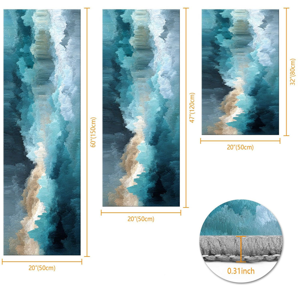 Abstract Three-Piece Kitchen Mat Set