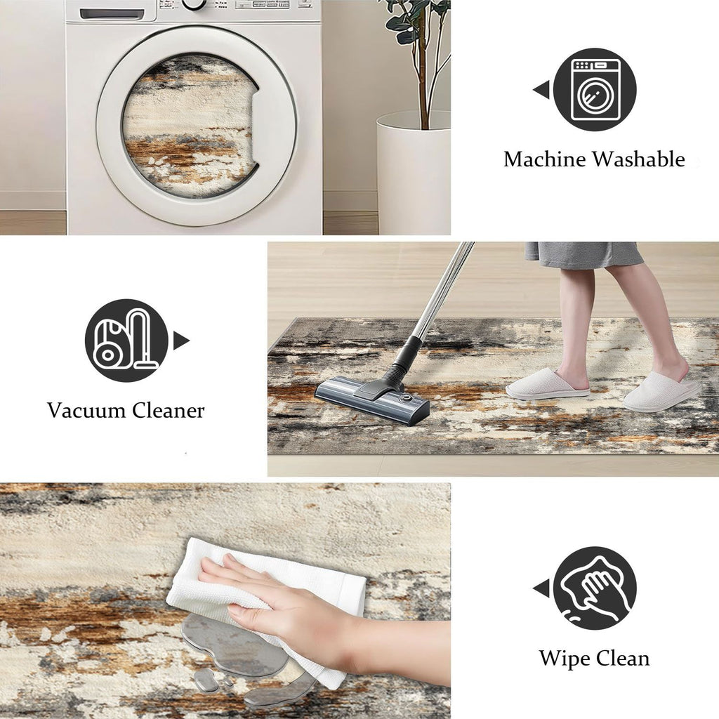 Three-Piece Kitchen Rug Set – Soft, Machine Washable, with Grip Backing