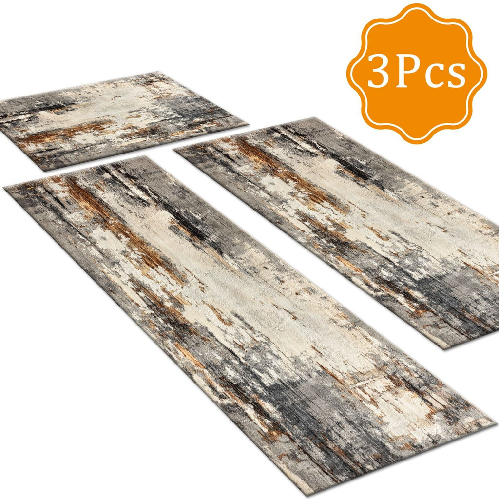 Three-Piece Kitchen Rug Set – Soft, Machine Washable, with Grip Backing