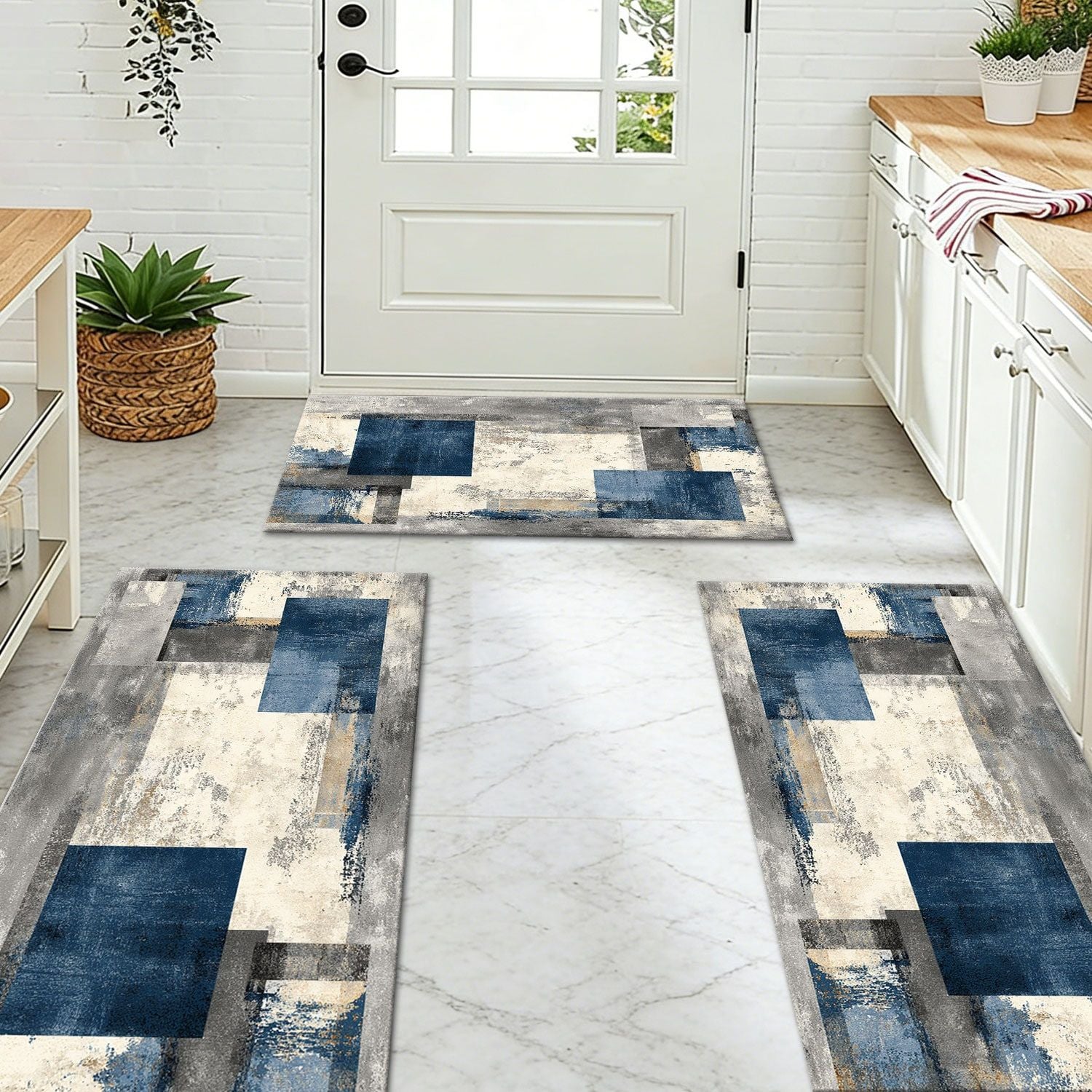 Three-Piece Kitchen Rug Set – Soft and Easy to Clean