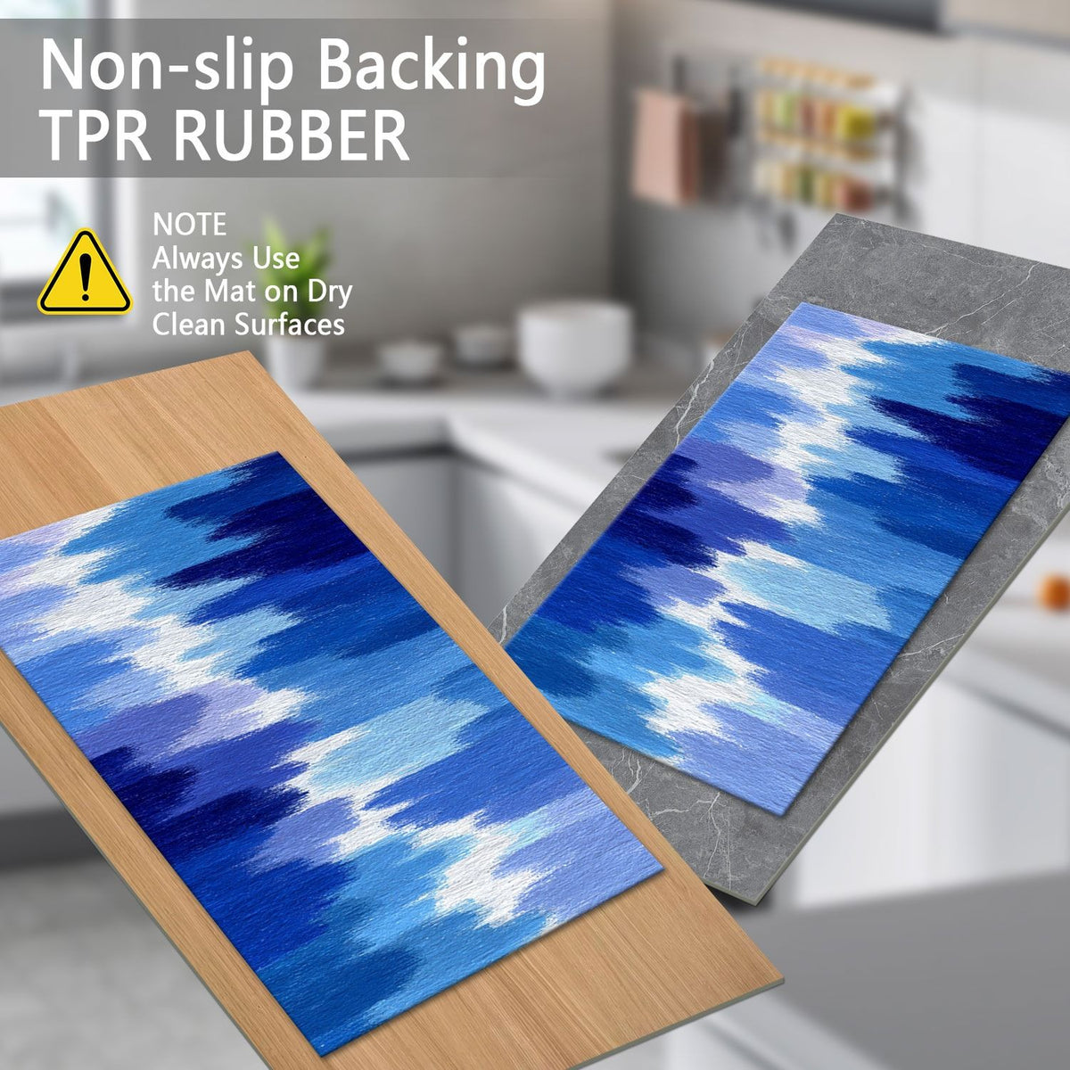 Abstract Three-Piece Kitchen Rug Set