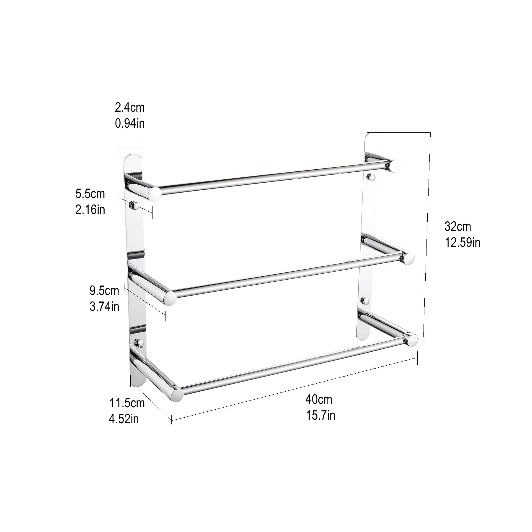 Space-Saving Three-Tier Towel Rack for Bathroom & Kitchen