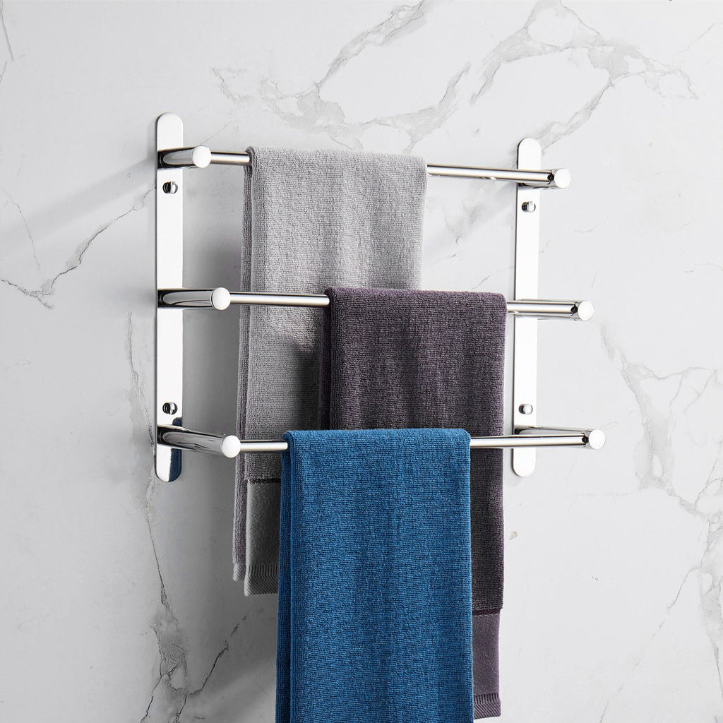 Space-Saving Three-Tier Towel Rack for Bathroom & Kitchen