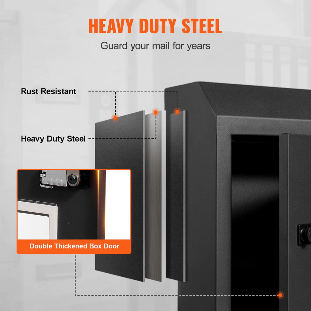 Through The Door Key Drop Box, practical Steel Through the Door Mailbox with Combination Lock