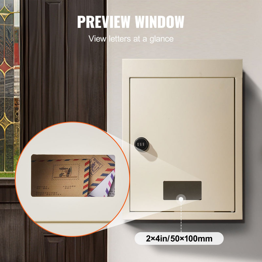 Secure Through-Wall Mail and Key Drop Box