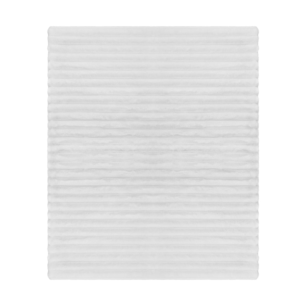 Cozy Double-Sided White Ribbed Throw Blanket