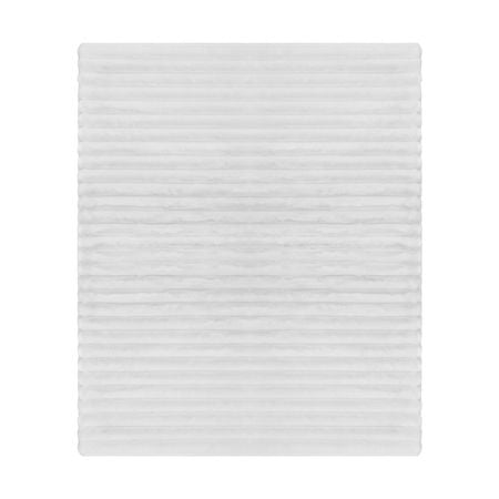 Cozy Double-Sided White Ribbed Throw Blanket