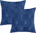 Dark Blue Plush Geometric Throw Pillow Covers