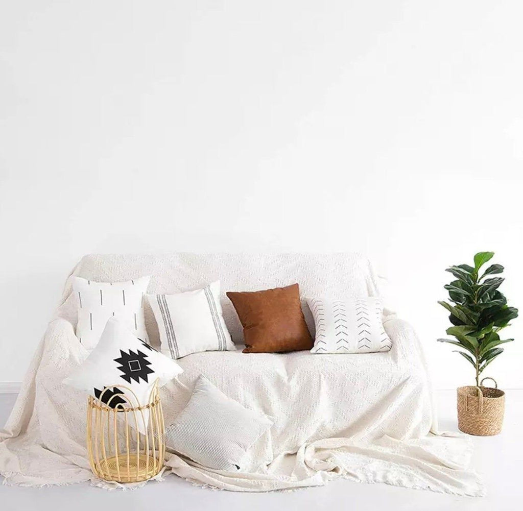 Modern Minimal Throw Pillow Covers – 6-Pack Vegan Leather Accent Pillows