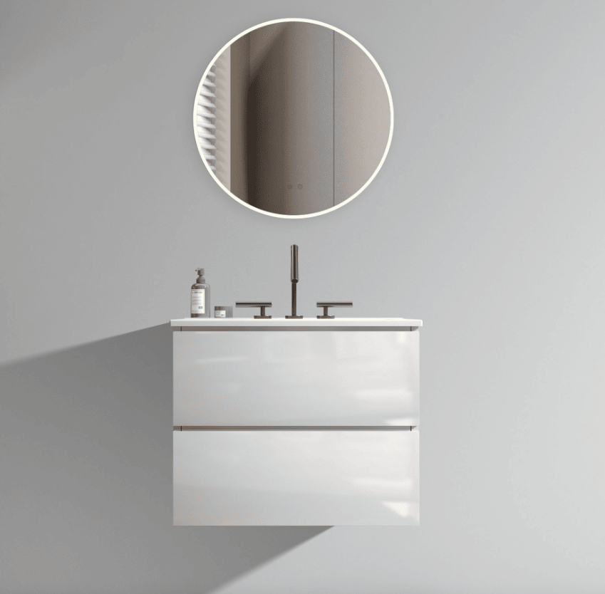 TIA Glossy White Floating Vanity with Soft-Closing Drawers