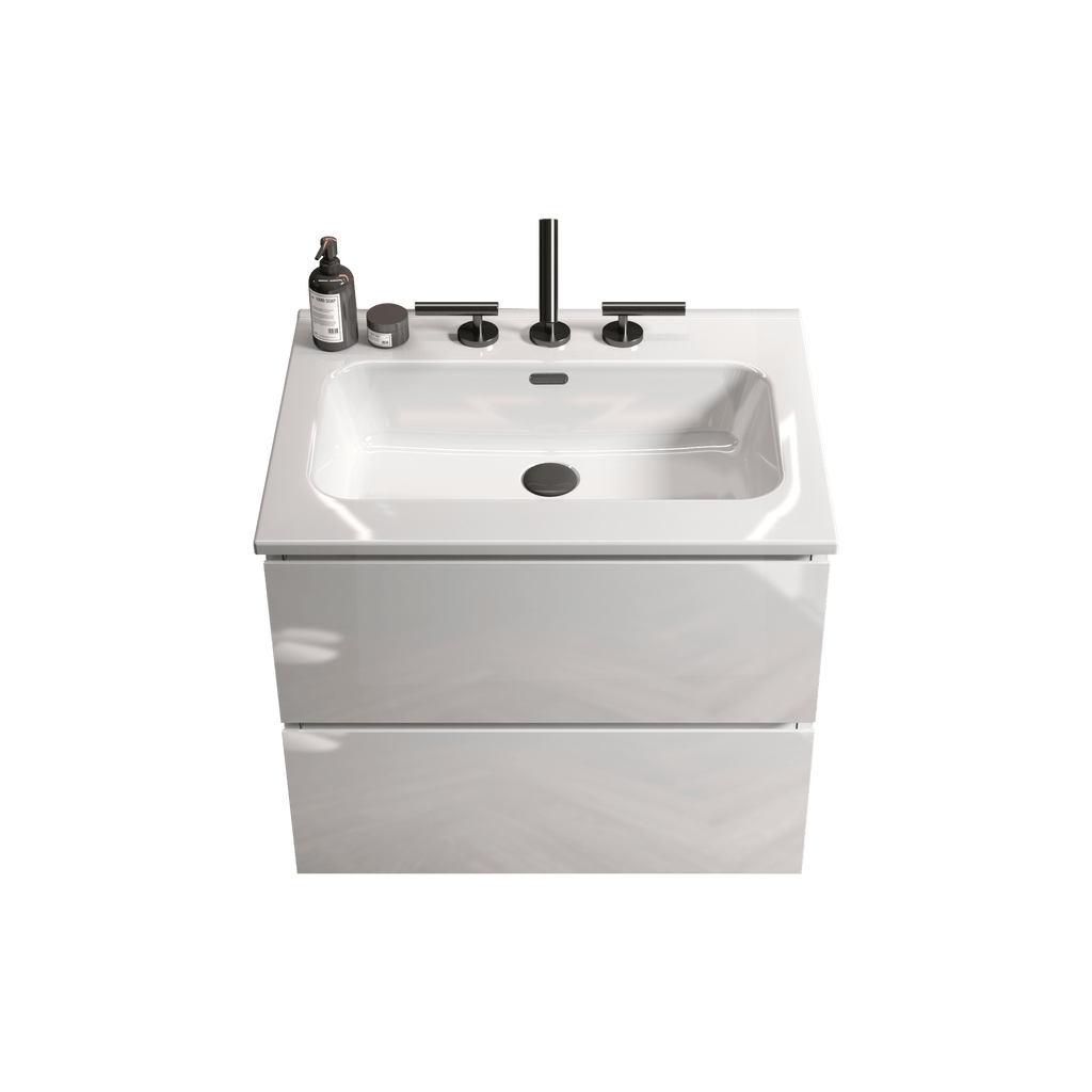 TIA Glossy White Floating Vanity with Soft-Closing Drawers