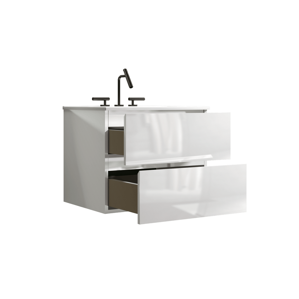 TIA Glossy White Floating Vanity with Soft-Closing Drawers