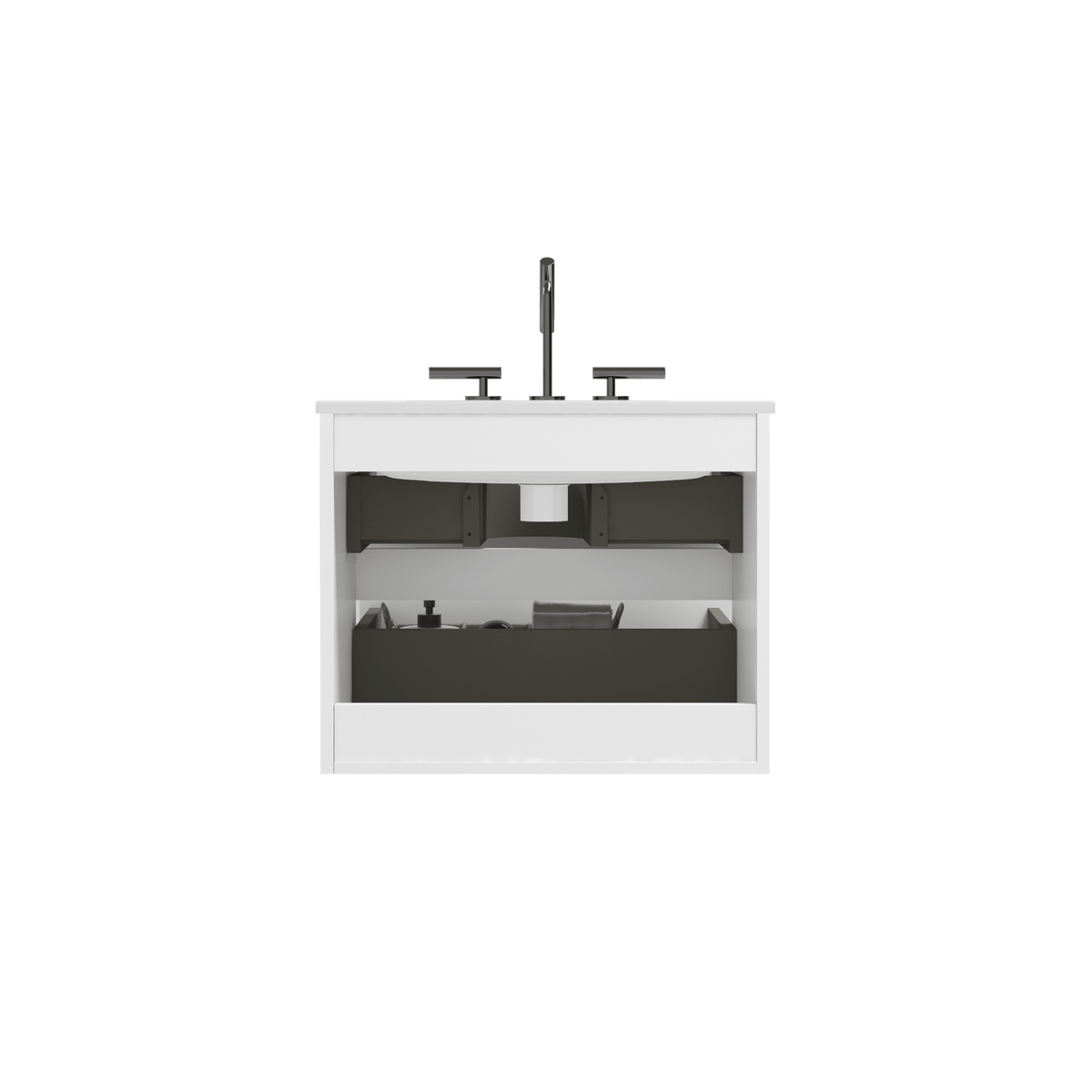 TIA Glossy White Floating Vanity with Soft-Closing Drawers