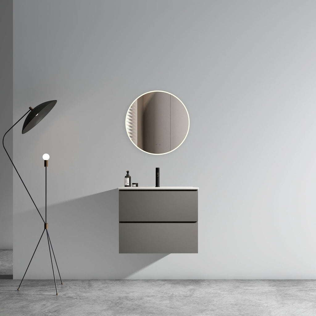 TIA Space Gray Floating Vanity with Ceramic Sink