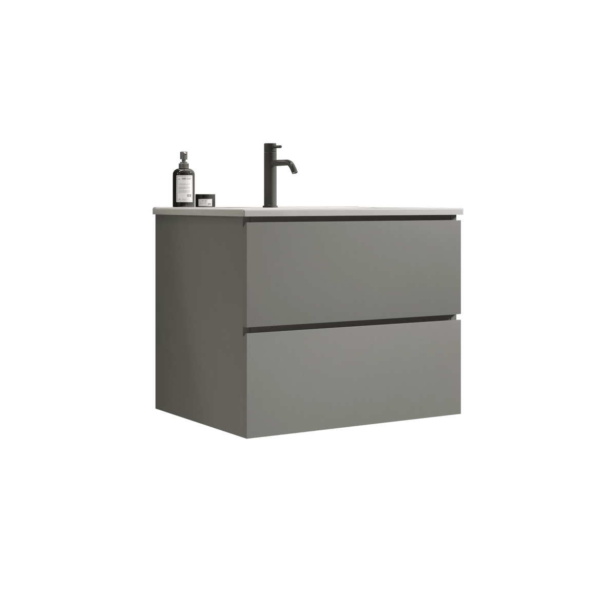 TIA Space Gray Floating Vanity with Ceramic Sink