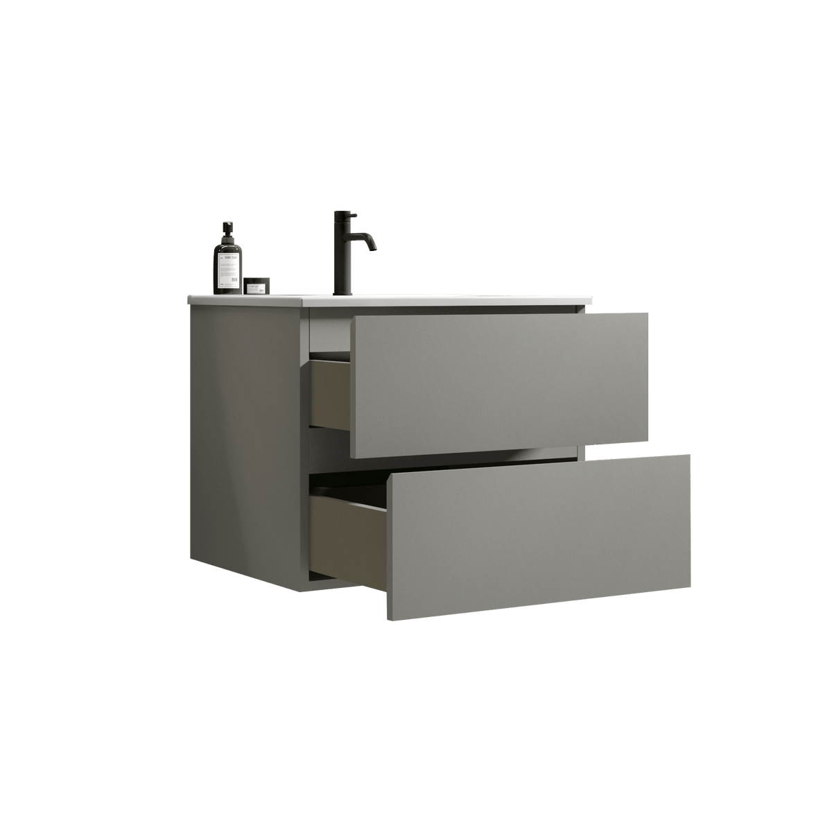 TIA Space Gray Floating Vanity with Ceramic Sink
