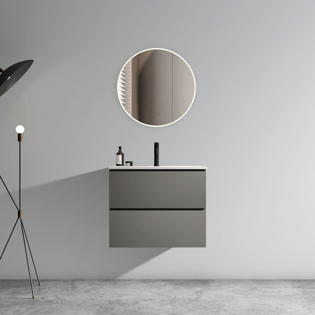 TIA Space Gray Floating Vanity with Ceramic Sink