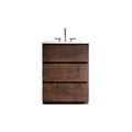 TIA Walnut Freestanding Bathroom Vanity with White Sink