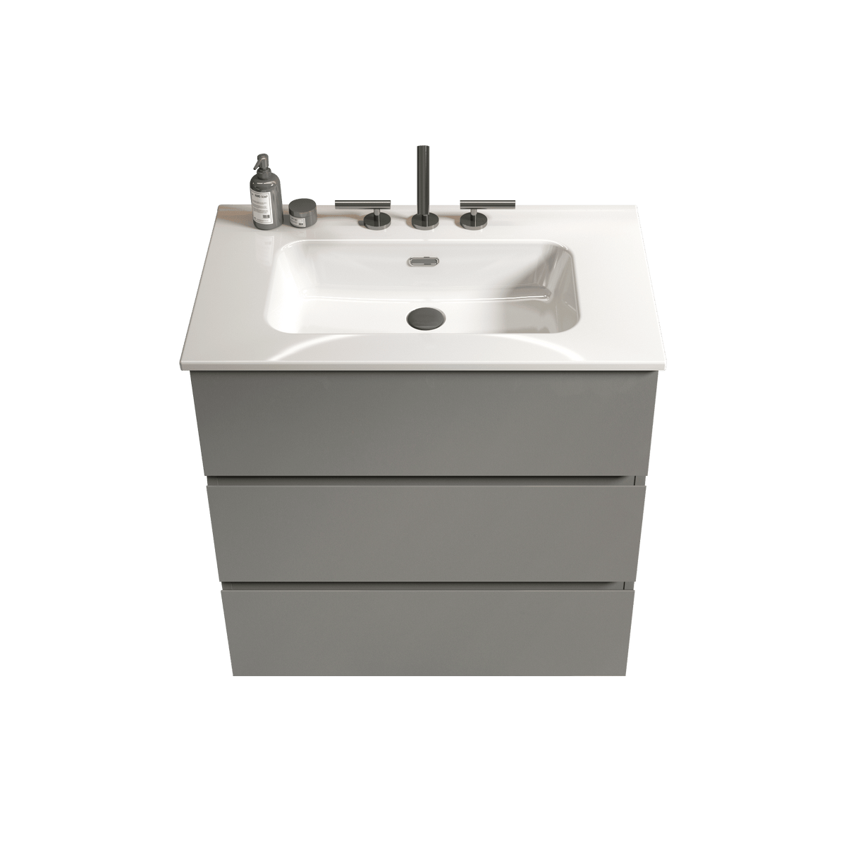 Tia Gray Bathroom Vanity with Soft-Closing Triple Drawers