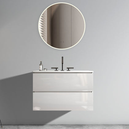 TIA Glossy White Floating Bathroom Vanity