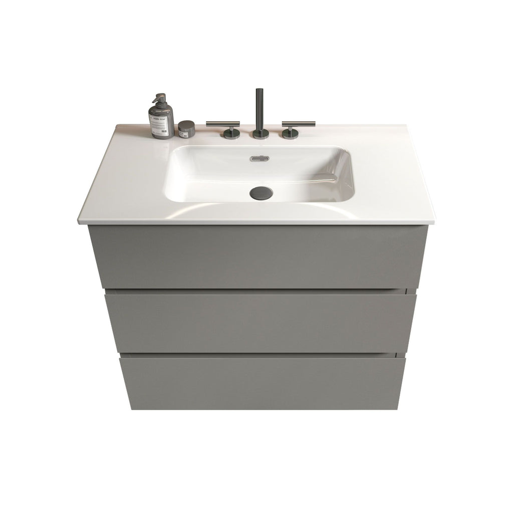 TIA Gray Bathroom Vanity with Sink, Freestanding, Soft-Close Drawers