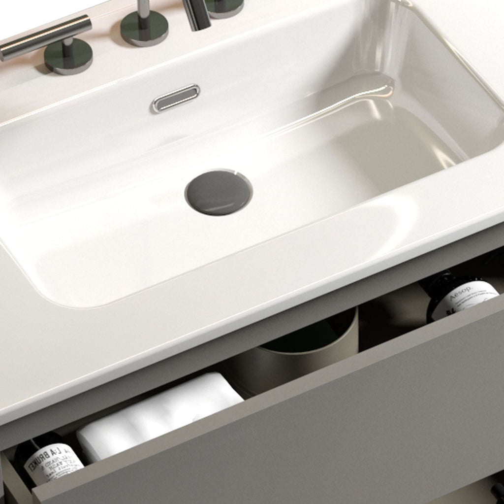 TIA Gray Bathroom Vanity with Sink, Freestanding, Soft-Close Drawers