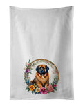 Tibetan Mastiff and Flowers Kitchen Towel Pair