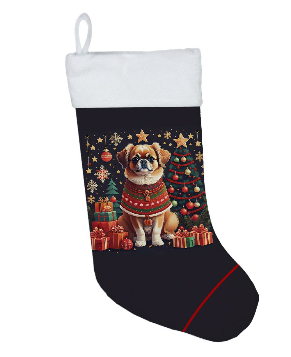 Tibetan Spaniel Double-Sided Christmas Stocking
