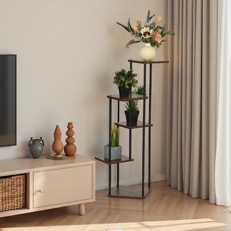 Tiered Corner Plant Stand for Plants, Photos, and Decor
