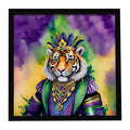 Tiger the King of Mardi Gras Framed Wall Art