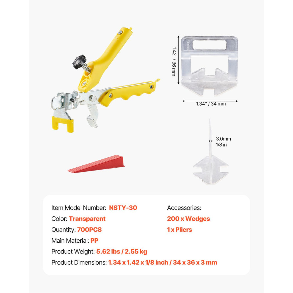 Complete Tile-Leveling Kit with Reusable Wedges