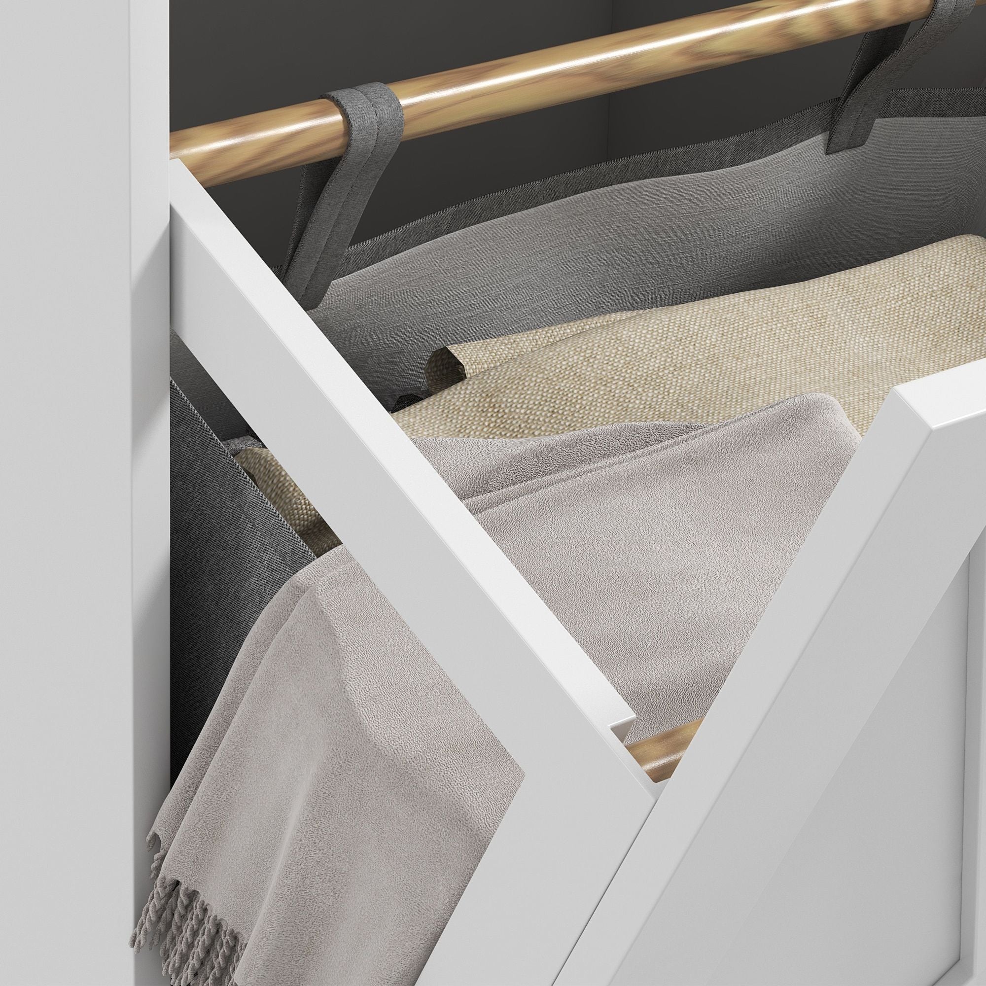 Tilt-Out Laundry Hamper Cabinet with Two Sorting Baskets