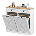 Tilt-Out Laundry Hamper Cabinet with Two Sorting Baskets