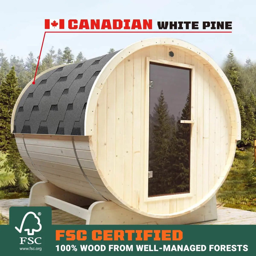 TMG-LSN41 Outdoor Barrel Sauna for a Private Backyard Retreat