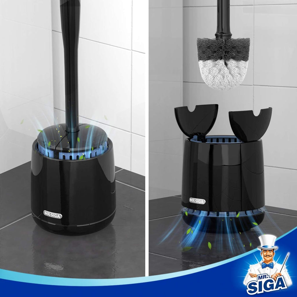 Black Toilet Bowl Brush with Stable Holder