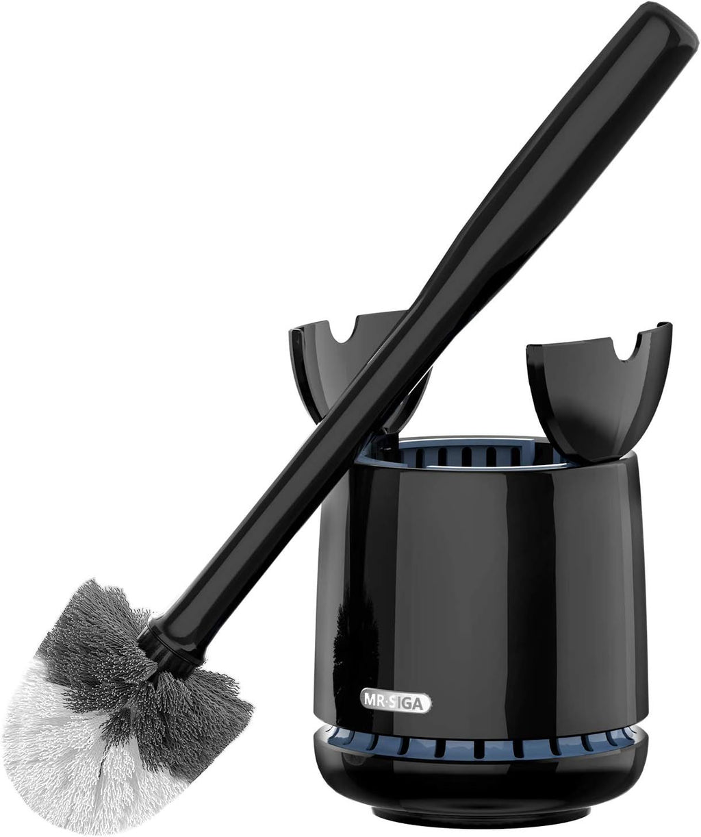 Black Toilet Bowl Brush with Stable Holder