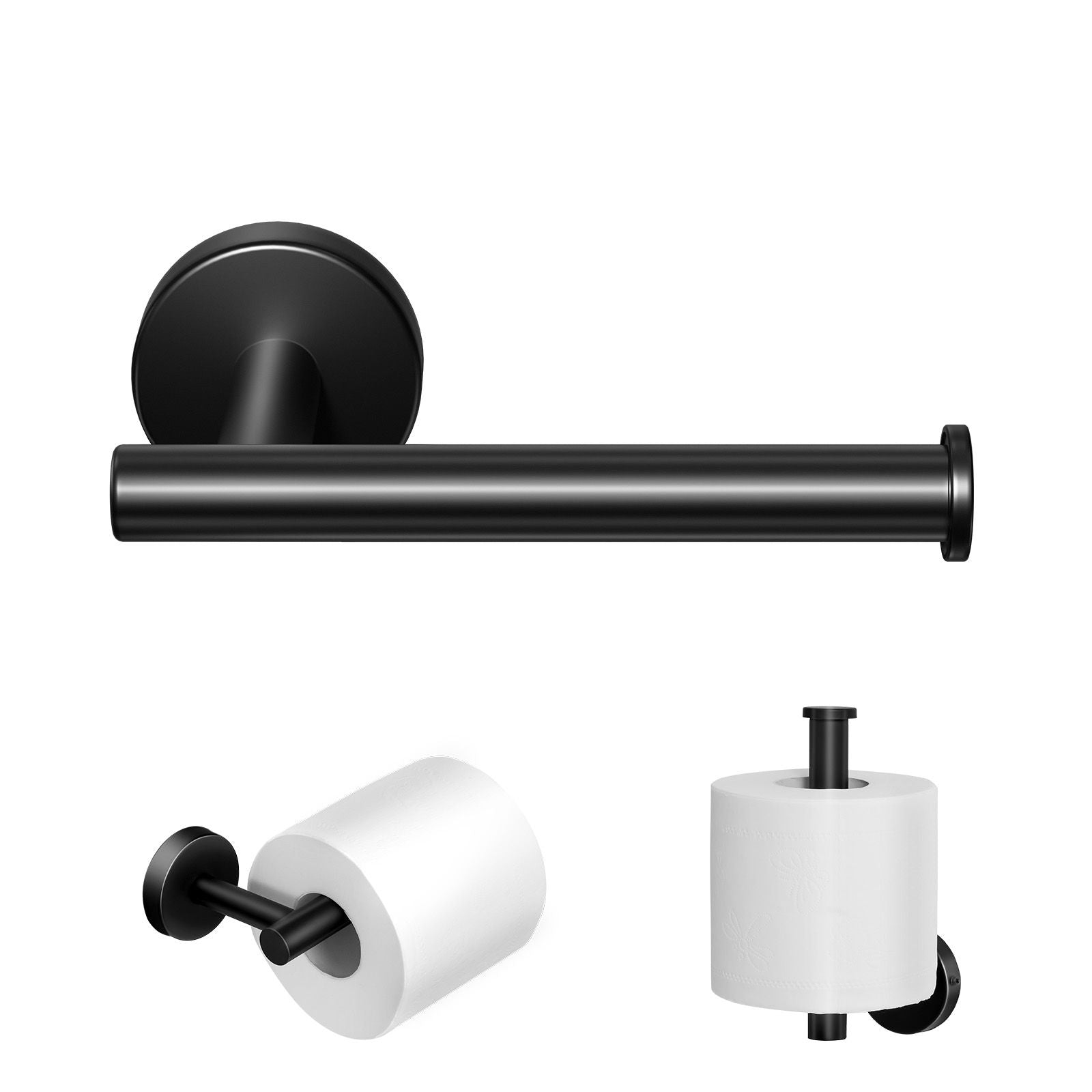 Wall Mounted Toilet Paper Holder with Anti-Fall End Cap