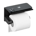 Matte Black Toilet Paper Holder with Shelf