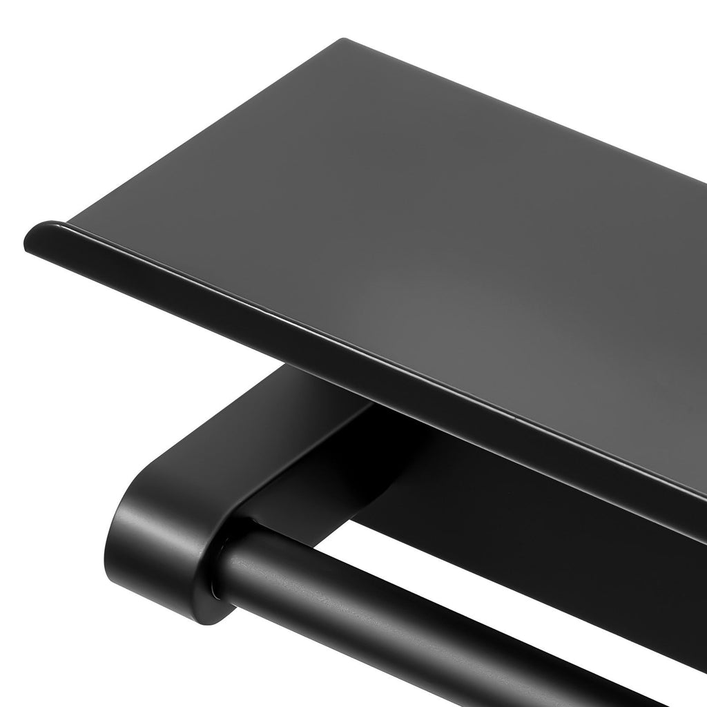 Matte Black Toilet Paper Holder with Shelf