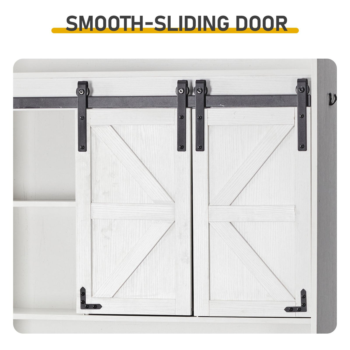 Rustic Barn-Door Bathroom Storage Cabinet
