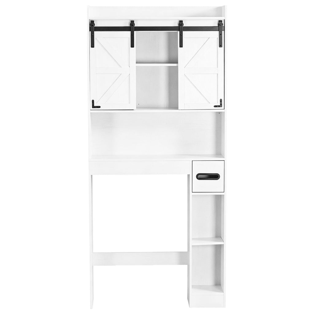 Rustic Barn-Door Bathroom Storage Cabinet