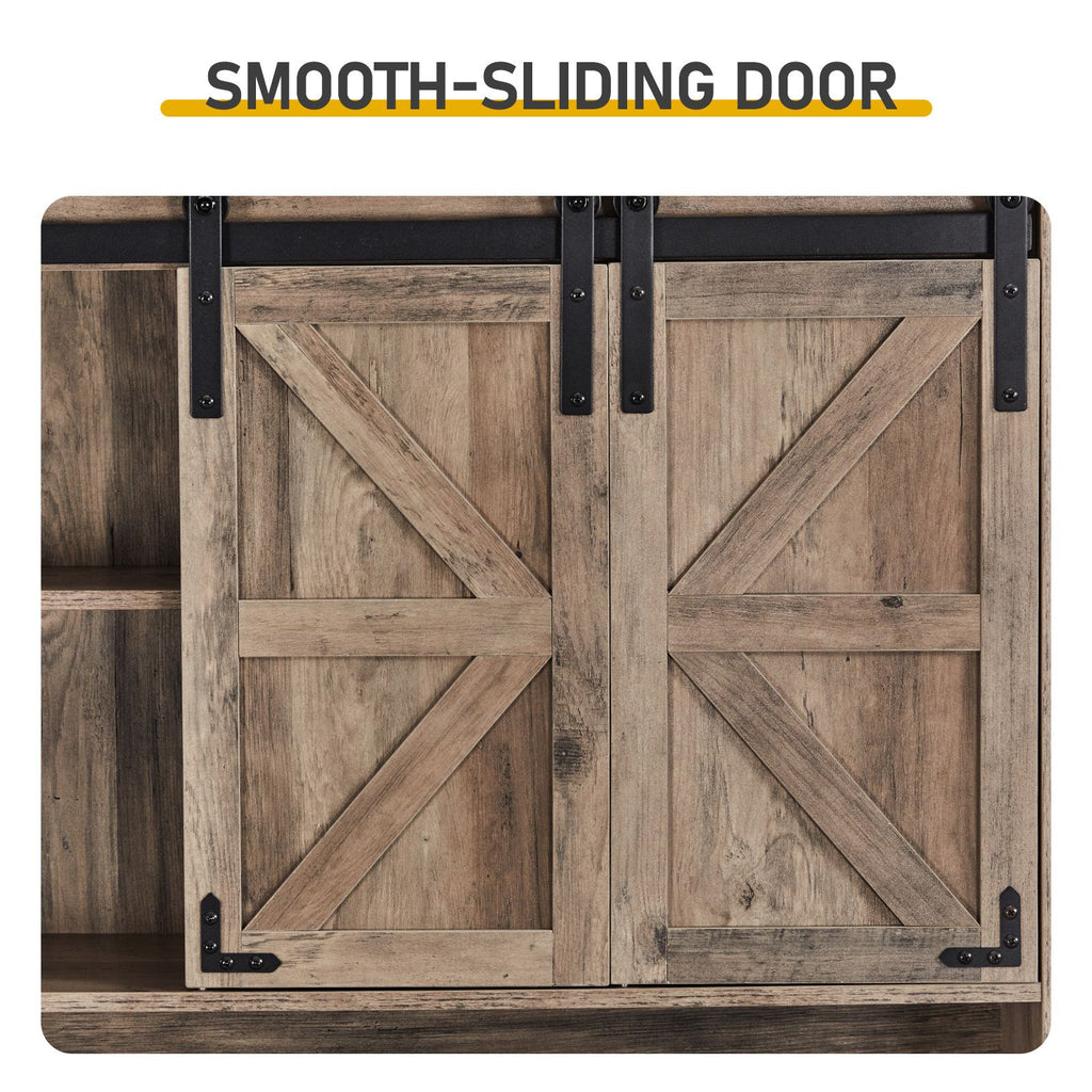 Rustic Barn-Door Over-Toilet Storage Cabinet