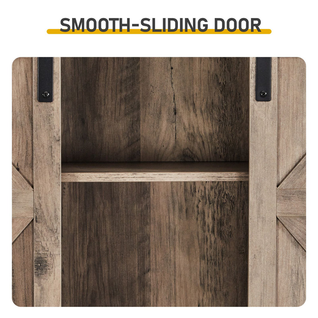 Rustic Barn-Door Over-Toilet Storage Cabinet