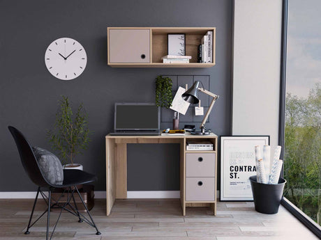 Tokyo Two-Piece Desk and Wall Cabinet Set