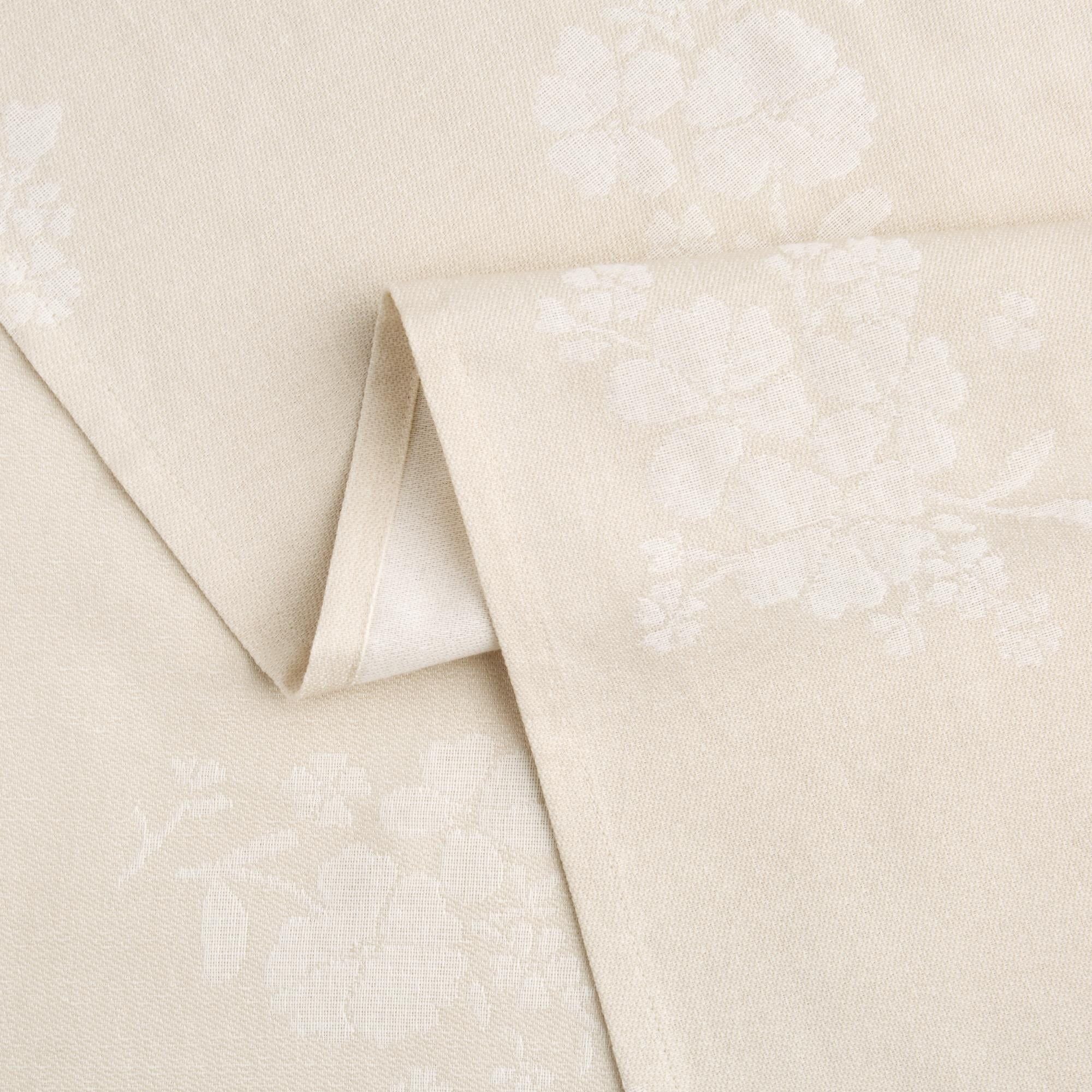 Light Taupe Tonal Floral Jacquard Tablecloth