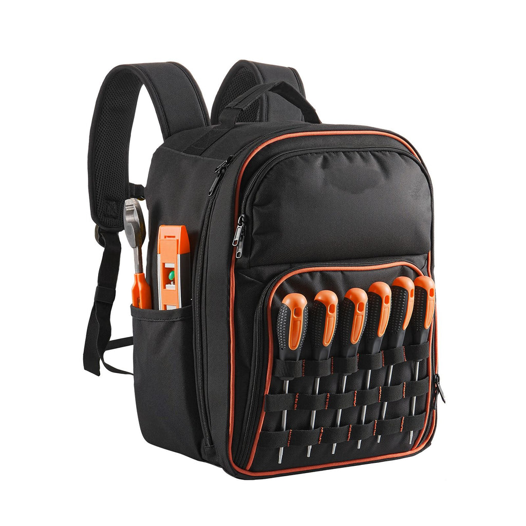 Tool Backpack, 49 Pockets, practical Tools Storage Organizer Work Bags with Laptop Compartment & Re