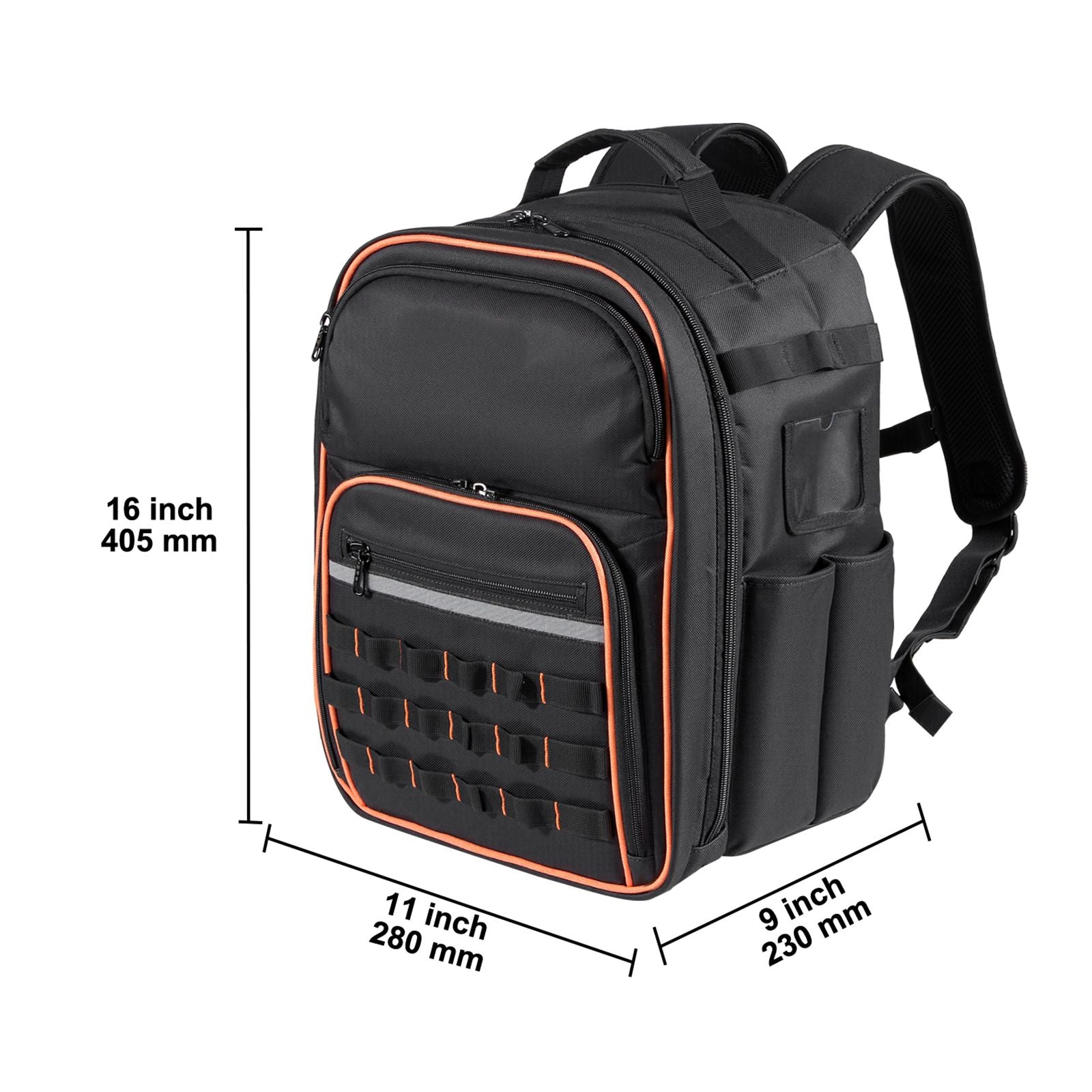 Tool Backpack, 49 Pockets, practical Tools Storage Organizer Work Bags with Laptop Compartment & Re