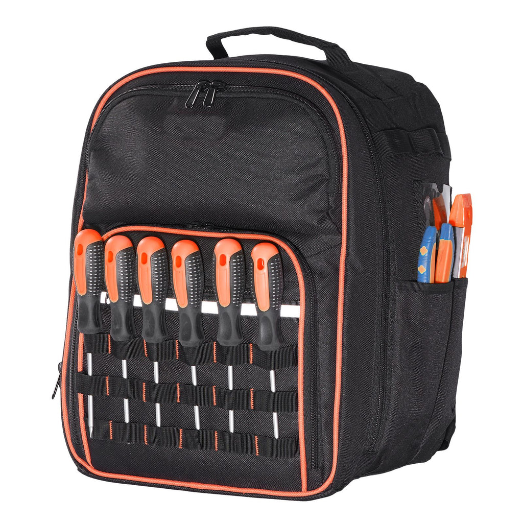 Tool Backpack, 49 Pockets, practical Tools Storage Organizer Work Bags with Laptop Compartment & Re