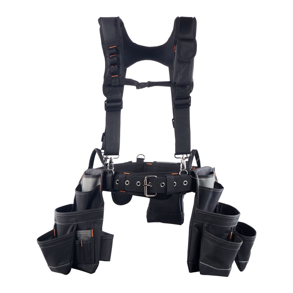 19-Pocket Adjustable Tool Belt with Padded Support for Construction & DIY