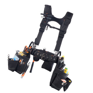 19-Pocket Adjustable Tool Belt with Padded Support for Construction & DIY